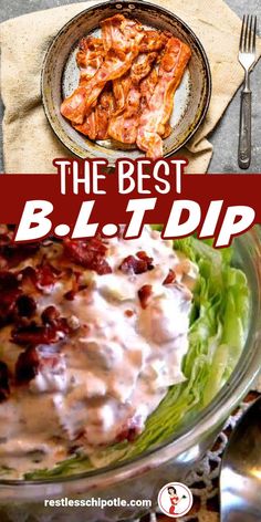 Blt Dip Recipe Easy, Dips For Baguette, Blt Dip Recipe, Best Blt, Toasted Baguette Slices, Blt Recipes, Camp Snacks, Blt Dip, Restless Chipotle