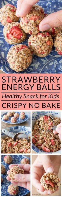 Strawberry Granola Bars, Healthy Kids Snack, Low Sugar Snack, Healthy Snack For Kids, Strawberry Granola, Low Sugar Snacks, Energy Balls Healthy, Snack For Kids, Low Carb Snack