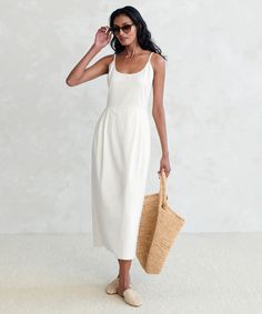 Jenni Kayne Women's Rhode Dress in Ivory Size Large Summer A-line Maxi Dress With Lined Bodice, Spring Midi-length Slip Dress With Lined Bodice, Summer Midi-length Slip Dress With Lined Bodice, Summer Midi Slip Dress With Lined Bodice, Elegant Beach Dress With Lined Bodice, Chic Midi Dress With Lined Bodice For Daywear, Elegant Midi Dress With Fitted Bodice For Vacation, Lined Midi Dress With Fitted Bodice For Daywear, Daywear Midi Dress With Lined Fitted Bodice