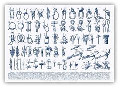 an image of various types of scissors and other items in blue ink on white paper