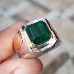 Watch video here: https://youtu.be/oy8TZ2IHB1o Natural Unheated Untreated beautiful Swat Rich green dark Emerald Rich Green Beautiful Color Stone weight : 7.30 Carats Stone shape is emerald cut Stone has natural inclusions but not broken Highest Quality Emerald Premium 925 Sterling Silver Ring size 10 US Resize able as per buyer choice Premium Quality Engagement Ring Anniversary Ring Shipping option is FedEx Three working days Handling Time Lowest Price ever for this kind of Big emerald. Contact Rectangular Emerald Gemstone Rings, Emerald Signet Ring For May Birthstone, Rectangular Emerald Solitaire Ring, Green Emerald Signet Ring With Gemstone, Green Emerald-cut Signet Ring For May Birthstone, Green Emerald Signet Ring Fine Jewelry, Green Emerald Cut Signet Ring For May Birthstone, Fine Jewelry Octagon Emerald Ring, Green Gemstone Signet Ring For Anniversary