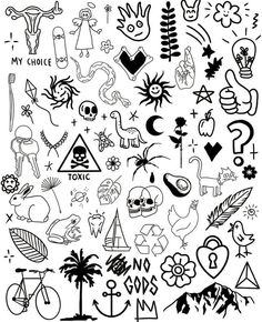 an image of various tattoos and symbols