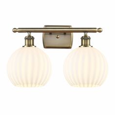 Innovations Lighting-516-2W-AB-G1217-8WV-Collection: White Venetian, Material: Brass, Finish Color: Antique Brass, Width: 18", Height: 11", Length: 8.13", Depth: 8.13", Height From Outlet Box: 2.25", Backplate Width: 6", Backplate Length: 4.5", Lamping Type: Incandescent, Number Of Bulbs: 2, Wattage: 100 Watts, Dimmable: Yes, Moisture Rating: Damp Rated, Desc: A truly dynamic fixture, the Ballston fits seamlessly amidst most d�cor styles. Its sleek design and vast offering of finishes and shade Brass Vanity Light, Brass Vanity, Incandescent Lamp, Bathroom Light Fixtures, Bath Vanity Lighting, Bath Light, Wall Fixtures, Bath Vanity, Metal Lighting