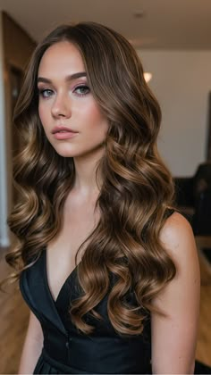 Long hair offers endless possibilities when it comes to prom hairstyles. If you prefer a simple yet chic look, these 15 hairstyles for long hair are perfect for achieving an effortlessly elegant and sophisticated appearance on your special night. Hair Styles For Long Hair Bridesmaid, Simple Hairstyle Bridesmaid, Hairdown Elegant Hairstyle, Elegant Wedding Hairstyles Down, Long Hair Party Styles, Formal Long Hair Down Hairstyles, Curl Long Hairstyles, Bridesmaid Wavy Hairstyles, Formal Curls Long Hair