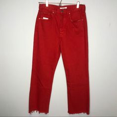 Nwt Grlfrd Denim The Linda Pop Crop Jean. Red Color. Pop Drop With A High Rise And No Stretch. Size 28. Brand New With Tag. Flaw At Pocket Where Security Tag Was Shown In Photos. Small Pin Hole From Security Pin And Circular Ring Around It. Not Noticeable When Wearing. Inventory# 153 Casual Red High-rise Jeans, Casual Red High Rise Jeans, Casual High Rise Red Jeans, Trendy Red Jeans With Five Pockets, Red Relaxed Fit Jeans For Fall, Red High-rise Jeans For Spring, Red High Rise Jeans For Spring, High Rise Red Jeans For Spring, Red Denim Bottoms For Fall