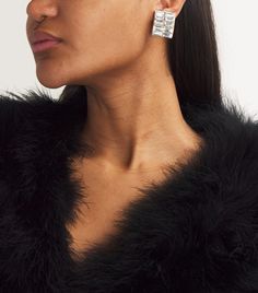 Alessandra Rich's statement-making designs extends to the eponymous label's glimmering jewellery box. Enter: these earrings, which are made universally wearable with their clip-on back, while crystal embellishment takes the spotlight on the rectangular design.