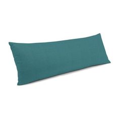 a blue pillow on a white background