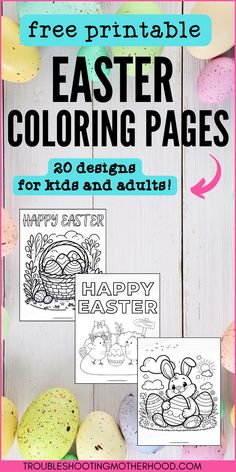 Free Printable Easter Coloring Pages for Kids Cute Easter Crafts, Easter Egg Pictures, Easter Coloring Sheets, Easter Crafts For Toddlers