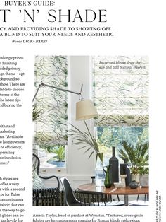 an article about the art'n shade window coverings and shades in this magazine