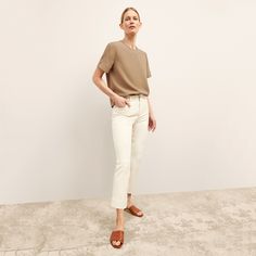 These cropped bootcut beauties will be your go-tos for days when you want to look effortlessly put-together. Adjustable hems give you extra versatility, while a hidden elastic in the waistband makes for maximum comfort. Made from a Turkish two-way stretch cotton that provides comfort, ease, and excellent recovery. This fabric is made from GOTS-certified organic cotton. Versatile Spring Flare Jeans For Everyday, Versatile Flare Jeans For Spring, Chic Bottoms For Casual Gatherings In Fall, Chic Cropped Jeans With Five Pockets For Spring, Chic Tapered Leg Spring Jeans, Beige Cropped Leg Jeans For Spring, Elegant Flare Jeans With Five Pockets For Spring, Chic Tapered Leg Jeans For Spring, Chic Cropped Jeans With Straight Hem For Fall