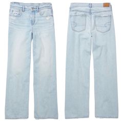 Nwt American Eagle Womens Size 18 Long Low Rise Skater Jean Baggy Wide Leg Light Wash Features: A Low Rise & Wide Leg For A Cool, Slouchy Fit Rigid - Classic Cotton Denim With No Stretch Light Wash Style 0437-3907 Color 404 "Ice Blue" 100% Cotton Low Waisted With A Wide Leg Low 10.5" Rise 22" Leg Opening Size: Womens 18 Long Condition: New With Tags Please Review Approximate Measurements To Ensure The Proper Fit. Baggy Jeans American Eagle, Light Wash Baggy Jeans, Jean Baggy, Dark Wash Jeans Women, Dark Wash Flare Jeans, Flair Jeans, Size 12 Women, Low Waist Jeans, Holiday List