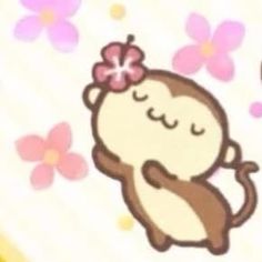 a cartoon monkey with a flower in its hair