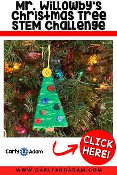 Make a Christmas tree ornament out of recyclables in this Christmas ornament STEM activity by Carly and Adam. Inspired by the read-aloud "Mr. Willowby's Christmas Tree," your students will construct their very own Christmas ornaments while developing crucial problem-solving skills. Click to learn more. Christmas Ornaments School, Mr Willowby's Christmas Tree Activities, Elementary Christmas Ornaments, Student Christmas Ornaments, Book Themed Christmas Tree, Christmas Stem Challenge, Steam Night, Stem Lessons, Students Christmas