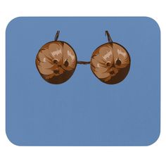 an illustration of two apples hanging from a wire on a blue background with the sky in the background