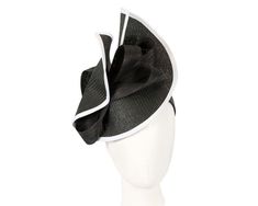 Large black twisted plate decorated with black silk abaca bow and contrast white outline. Hand made in Melbourne by our skillful milliners, this headpiece will be a crown jewel of your spring racing outfit. Made in Australia Exclusive materials Stylish design by Fillies Collection Comfortable headband Derby Day choice Black Headband For Kentucky Derby Races, Chic Black Fascinator For Races, Black Summer Headpiece For Formal Events, Chic Black Headpiece For Royal Ascot, Black Summer Event Headpiece, Black Headpiece For Summer Formal Events, Black Headpieces For Formal Summer Events, Black Summer Formal Headpieces, Black Formal Fascinator For Royal Ascot