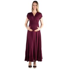 Elegance and comfort in one! The Empire Waist V Neck Maternity Maxi Dress has an air of simple elegance featuring an empire waist, v neckline, short cap sleeves, a line design, and figure flattering fit. Size: 1X. Color: Red. Gender: female. Age Group: adult. Maternity Wedding Guest Dress, Dressy Maxi Dress, Maternity Dress Wedding Guest, Maternity Maxi Dress, Full Length Skirts, Maternity Maxi, Pregnancy Maxi Dress, Maxi Dress Formal, Style Maxi Dress