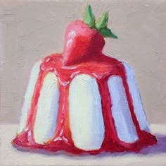 Pat Doherty | Panna Cotta Desserts Drawing, Wayne Thiebaud, Realism Painting, Food Painting, Oil Pastel Drawings, Oil Pastel Art, Canvas Painting Designs, Fruit Painting