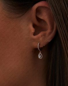 Dangling Halo Pear Diamond Drop Earring, Solid Gold with Moissanite Charm Hoops, for Her (Price is For Pair)  Also Available Gold Color: Yellow Gold,Rose Gold,White Gold.  ✦Gemstone: Moissanite ✦Total Stone Weight: 0.44ct Approx ✦Cut: Round Brilliant Cut ✦ Color: Colourless ✦ Clarity: VVS ✦Gemstone: Lab grown Diamond ✦Total Stone Weight: 0.44ct Approx ✦Cut: Round Brilliant Cut ✦ Color: G ✦ Clarity: VS Note :-This listing is for a pair and this is also available in single earring Metal Type: 925 Elegant Teardrop Halo Setting Jewelry, Elegant Teardrop Halo Jewelry, Teardrop Halo Design Jewelry For Formal Occasions, Sparkling Rose Gold Ring, Pear-shaped Halo Jewelry As A Gift, Pear-shaped Cubic Zirconia Jewelry With Halo Design, Pear-shaped Halo Design Jewelry Gift, Classic Teardrop Jewelry With Sparkling Stones, Classic Jewelry With Sparkling Stones For Anniversary