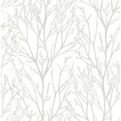 a white tree wallpaper with branches on it