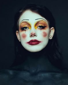 Marionette Tattoo, Pierrot Clown, Funky Makeup, Clown Core, Drag Makeup, Unique Makeup, Clowning Around, Clown Costume, Fx Makeup