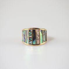 The take of unique abalone brings luster to this striped mother of pearl ring. A classic and modern piece made for everyday wear. This ring has a white version: Striped Mother of Pearl Ring 18k gold plated Stainless steel base Waterproof and tarnish free Available in US size 6-8 Ring sizing chart Abalone Engagement Ring, Ring Sizing Chart, Diy Wire Jewelry Rings, Abalone Ring, Dope Jewelry Accessories, Mother Of Pearl Ring, Wire Jewelry Rings, Mermaid Ring, Mother Of Pearl Jewelry