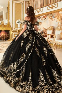 Beautiful Ballgown, Ball Gown Quinceanera Dresses, Floral Ball Gown, Long Ball Gown, Off Shoulder Ball Gown, Bodice Applique, Cinderella Divine, Ball Gowns Princess, Royal Dresses