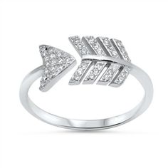 Women's Open Arrow White Cubic Zirconia Ring 925 Sterling Silver Band Jewelry Female Male Size 7 All our silver jewelry is crafted from .925 silver also commonly referred to as sterling silver. Sterling silver is the standard for beautiful high-quality silver jewelry and can not be replicated by lower priced silver plated jewelry. It is 92.5% pure silver, mixed with alloys to add strength and durability to stand the test of time. We promise superior service which includes fast shipping, great co Silver Cubic Zirconia Stackable Rings Fine Jewelry, Sterling Silver Open Rings With Pave Setting, Sterling Silver Open Ring With Pave Setting, Adjustable Silver Stackable Rings With Diamond Cut, Stackable Sterling Silver Rings With Prong Setting, Adjustable Stackable Silver Rings With Diamond Cut, Silver Jewelry Open Ring With Pave Setting, Sterling Silver Ring With Pave Setting As A Gift, Adjustable Silver Stackable Rings With Cubic Zirconia