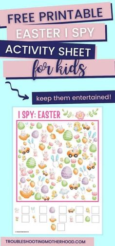 an easter printable activity sheet for kids to help them learn how to use it