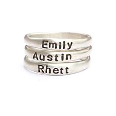 2mm Sterling Silver Stackable Name Rings Stackable | Etsy Mothers Ring Stackable, Stackable Name Rings, Mothers Rings, Sterling Silver Stackable Rings, Rings Minimalist, Hand Stamped Ring, Push Present, Stackable Ring Sets, Silver Wrap Ring