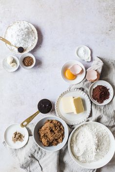 the ingredients are laid out in bowls on the table