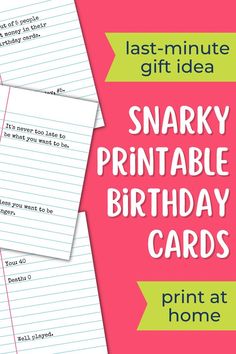 Funny snarky printable greeting cards with minimal design. Birthday Cards Cute, Funny Printable Birthday Cards, Cute Calendars, Printable Birthday Cards, Funny Printables