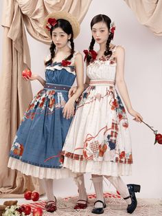 This price includes a JSK only, others are not included. Dress / Top Details:Bowknot Details / Floral Print / Gathering Details / Hidden Zip at Side / Lace TrimDress Waistline:High WaistFabric:CottonSkirt Length:Midi Length Size S M L XL 2XL Bust 80 84 88 96 100 Waist 60-66 64-70 68-74 72-78 76-82 Shoulder to Waist 38 39 40 41 42 Full Length 114 115 116 117 118 Apple Print, Apple Prints, Jumper Skirt, Dress Top, Alternative Fashion, Midi Length, Lace Trim, Full Length, High Waist