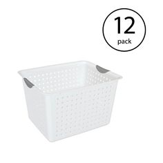 Declutter your space with this 12-pack of Sterilite Deep Ultra Stackable Plastic Storage Bin Basket Totes which are ideal for a wide variety of uses including organizing countertops, kitchen cabinets, pantries, and shelving around the home. Store your vegetables in a pantry, supplies in a bathroom, or organize cleaning supplies under the sink. Plus, these totes are ideal for storing CDs, DVDs, laundry, or office supplies too, or just about anywhere a person needs to control some clutter. The con Organize Cleaning Supplies, Pantry Bins, Store Vegetables, Closet Organization Bins, Stackable Plastic Storage Bins, Plastic Storage Totes, Storing Vegetables, Cleaning Supplies Organization, Storage Bins Organization