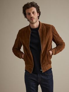 Stepping into the season with rugged style. Embracing the warmth of this brown suede bomber jacket. Ready for whatever the day brings. #MensFashion #SuedeSensation #FallVibes Brown Suede Leather Jacket Outfit, Brown Jacket Outfit, Suede Jacket Outfit, Brown Suede Leather Jacket, Suede Jacket Men, Men Christmas Gifts, Vintage Style Jacket, Leather Jacket Mens, Neck Warmers