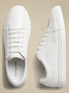 Sneakers | Banana Republic Factory Men Shoes Aesthetic, White Leather Sneakers Men, Outfits Quotes, White Shoes Men, White Sneakers Men, White Casual Shoes, Shoes Aesthetic, White Leather Sneakers, Banana Republic Factory