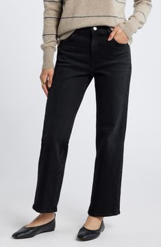 A dark wash adds subtle polish to these high-waist jeans cut from low-stretch denim so you easily through your day. Zip fly with button closure Five-pocket style 77% cotton, 22% lyocell, 1% spandex Machine wash, tumble dry Imported Everyday Washed Black Mid-rise Jeans, Washed Black Mid-rise Flare Jeans, Mid-rise Washed Black Flare Jeans, Washed Black Straight Jeans For Fall, Straight Washed Black Jeans For Fall, Classic Mid-rise Washed Black Flare Jeans, Mid-rise Washed Black Jeans For Fall, Fall Washed Black Mid-rise Jeans, Fall Mid-rise Washed Black Jeans