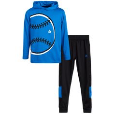 RBX Boys' Jogger Set - 2-Piece Tricot Hoodie and Joggers are sure to improve his game whether he's in the classroom or at the gym. The lightweight performance material is a great choice to keep your son cool and dry all summer long. Easy for kids of all ages to wear thanks to a convenient slip-on design and comfortable crewneck t-shirt cut. Size: 10.  Color: Blue.  Gender: male. Hoodie And Joggers, Boys Joggers, T Shirt Cut, Sweatsuit Set, Kids Clothes Boys, Sports Hoodies, Blue Outfit, Jogger Set, Performance Outfit