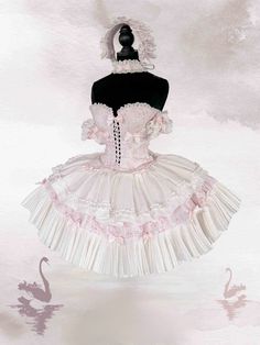 Step into a world of enchanting elegance with this exquisite Lolita ensemble, perfect for those who adore a blend of floral charm and intricate detailing.Adorned with delicate floral patterns, this corset top is a masterpiece of design. The neckline is graced with ruched lace trim, adding a touch of vintage allure. Its front features a captivating crisscross design, while the back offers both comfort and style with its elastic and drawstring detailing. To complete the whimsical look, a charming Balletcore Skirt, Pattern Corset, Bow Decorations, Accordion Pleats, Puff Dress, Pink Suit, Pink Floral Pattern, Pink Ruffle, Really Cute Outfits