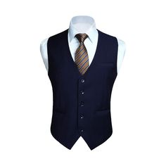 Formal Suit Vest - NAVY BLUE Business Suit Vest, Business Vest, Wedding Vest, Formal Suit, Graduation Ceremony, Formal Suits, Valentines Day Birthday, Mens Neck Ties, Suit Vest