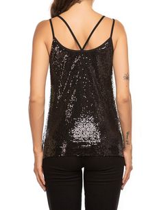 95% Polyester. 5% Spandex Features:This is round neck sleeveless sequin tank top made from high quality full sequins covered for a beautifully embellished with a soft lined for that perfect balance. Lantern Sleeve Sweater, Sequin Tank Top, Women Tie, Purple L, Mesh Maxi Dress, Ribbed Midi Dress, Sleeveless Long Dress, Beach Maxi Dress, Printed Long Dresses