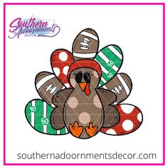 an image of a turkey with footballs on it