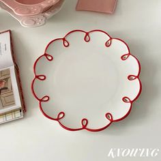 49009575330091 Ceramics Pattern, Red Plates, Plate Dessert, Home Plate, French Retro, Plate Number, Plated Desserts, Dessert Cake, Fruit Plate