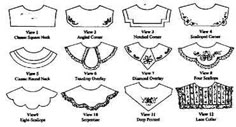 the different types of blouses and collars for women in various styles, from top to bottom