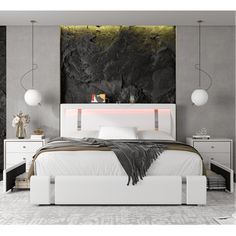 Homfa - Create a comfortable life! Homfa white King size platform bed frame with deluxe faux PU leather upholstered which is well-filled, with a gold mirror metal decor, both the headboard and the foot board are equipped with LED, which can flash in sync with music beats in smart music activation modes and change over 6,000 colors, definitely light shinning on your good night, impresses your loved one. 2 hidden drawers will provide ample space for your daily storage, you can put your clothes, bl Modern White Bed, Lighted Headboard, Youth Rooms, Storage Bed Frame, King Size Platform Bed, Led Beds, Led Bed Frame, Headboard With Lights, Curved Headboard