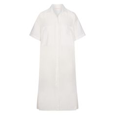 Pants optional.It's a top, it's a dress, it's a duster - it's all the things. White Linen Dress, White Linen Dresses, Natural Fibre, White Shirt Dress, Linen Dress, A Dress, White Linen, The Things, Mid Calf