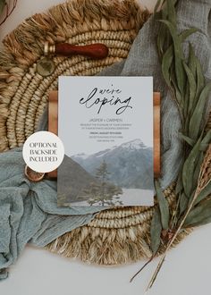 Fully customizable watercolor mountain elopement invitation template. Created from a photograph I took while hiking in the North Cascades. Just add your personalized information and/or preferred colors, download and print. Match your adventurous wedding aesthetic to your invitations with ease.  ---------------------------------------------------------- Immediately after purchase you will be able to access your template on Canva. Canva is a user friendly site where you can easily customize this d Elopement Invitations, Small Elopement Wedding, Outdoorsy Wedding, Tahoe Elopement, Elopement Invitation, Redwood Wedding, Mountain Wedding Invitations, Wedding Reception Invitations, Adventurous Wedding