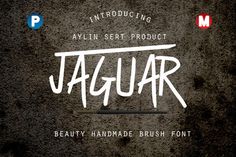 the font and numbers for jaguar are displayed on a black background with white letters that spell out