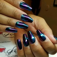 Unghie Nail Art, Her Nails, Metallic Nails, Holographic Nails, Hot Nails, Fabulous Nails, Coffin Nails Designs, Nail It, Cute Nail Designs