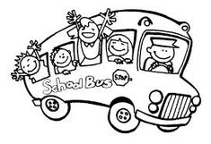 the school bus is full of kids coloring pages