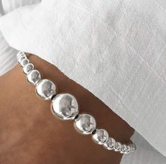 Elegant Silver Stretch Bracelet With 8mm Beads, Silver Bangle Bracelets With 8mm Beads, Silver Bracelets With Spacer Beads, Silver 8mm Beads Stretch Bangle Bracelet, Silver Stretch Bangle With 8mm Beads, Silver Stretch Bracelet With 8mm Beads, Silver Stackable Pearl Bracelet With Round Beads, Sterling Silver Bracelet With Spacer Beads, Silver Hand-strung Round Pearl Bracelet